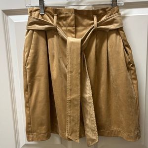 LOFT Faux Suede Paper-bag Skirt Belted NWT Size 8